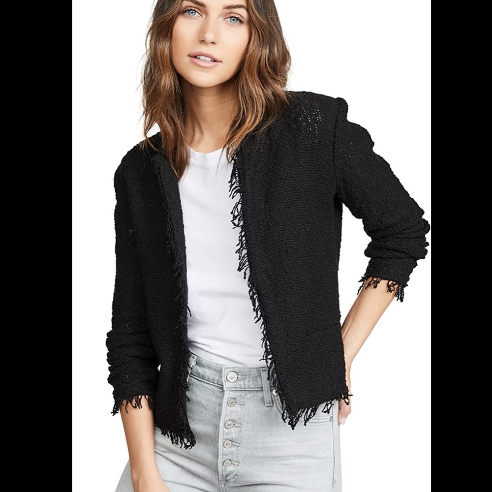 IRO Shavani black boucle tweed jacket 40